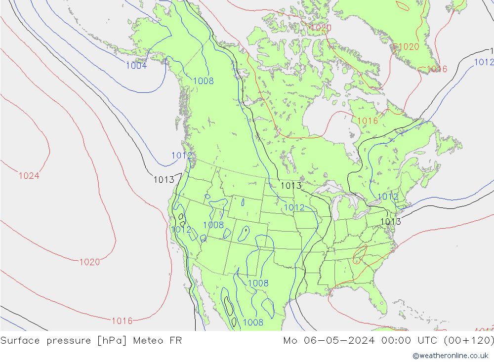 ciśnienie Meteo FR pon. 06.05.2024 00 UTC