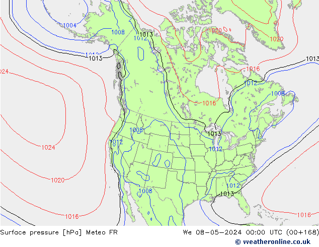 ciśnienie Meteo FR śro. 08.05.2024 00 UTC
