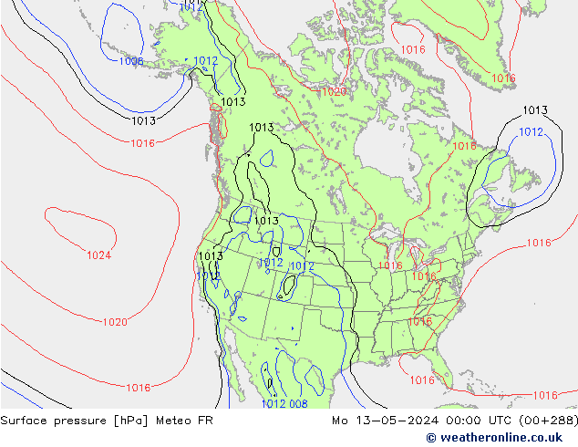 Bodendruck Meteo FR Mo 13.05.2024 00 UTC