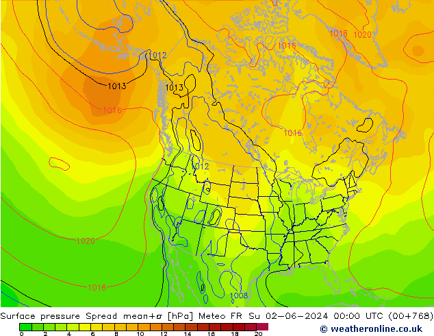 pression de l'air Spread Meteo FR dim 02.06.2024 00 UTC