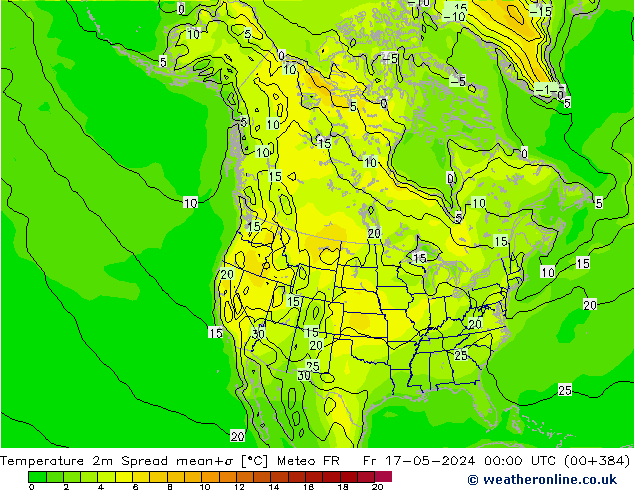 Temperature 2m Spread Meteo FR Fr 17.05.2024 00 UTC