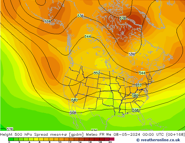 Height 500 hPa Spread Meteo FR Mi 08.05.2024 00 UTC