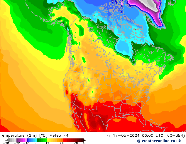 Temperature (2m) Meteo FR Fr 17.05.2024 00 UTC