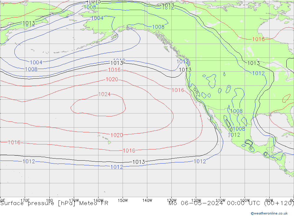 Presión superficial Meteo FR lun 06.05.2024 00 UTC