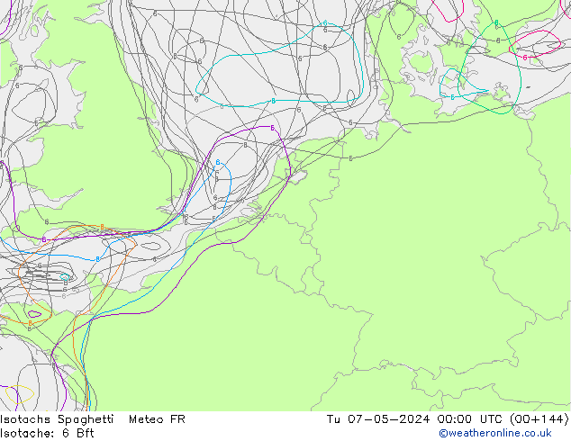 Isotachen Spaghetti Meteo FR di 07.05.2024 00 UTC