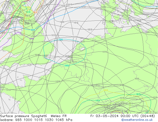 Bodendruck Spaghetti Meteo FR Fr 03.05.2024 00 UTC