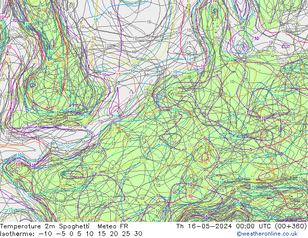 Temperatuurkaart Spaghetti Meteo FR do 16.05.2024 00 UTC