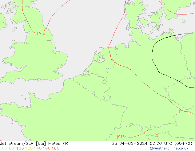 Prąd strumieniowy Meteo FR so. 04.05.2024 00 UTC