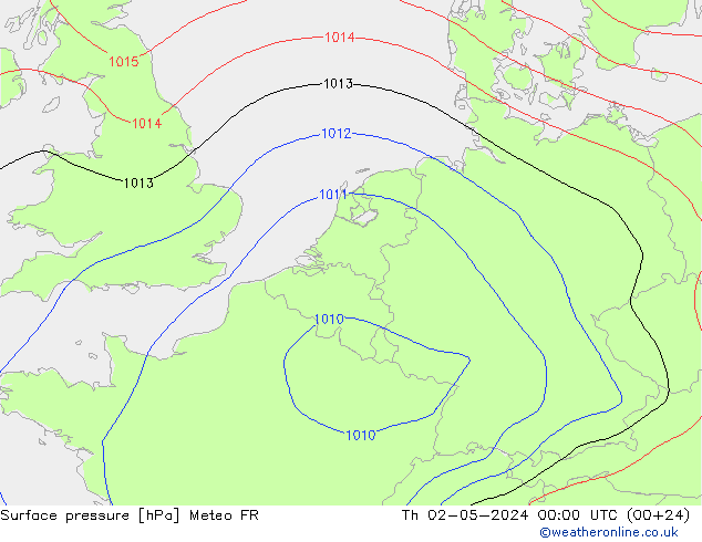 Luchtdruk (Grond) Meteo FR do 02.05.2024 00 UTC