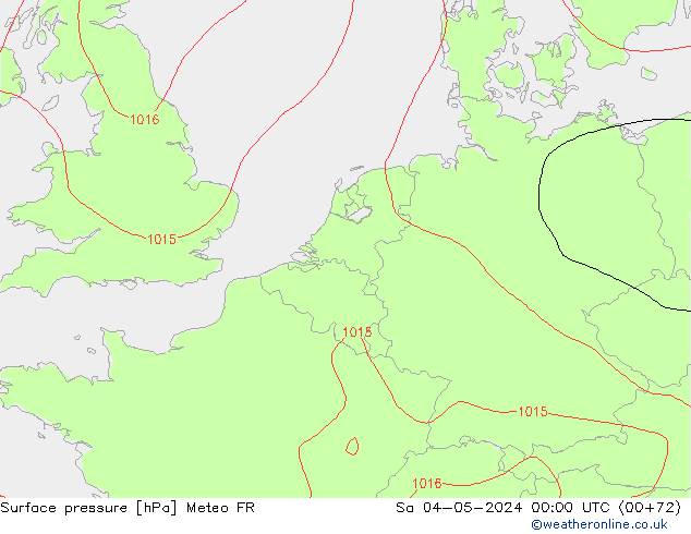 Pressione al suolo Meteo FR sab 04.05.2024 00 UTC