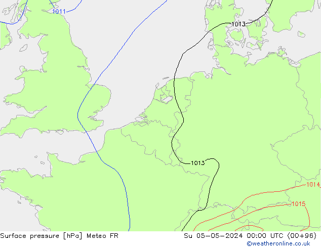 Luchtdruk (Grond) Meteo FR zo 05.05.2024 00 UTC
