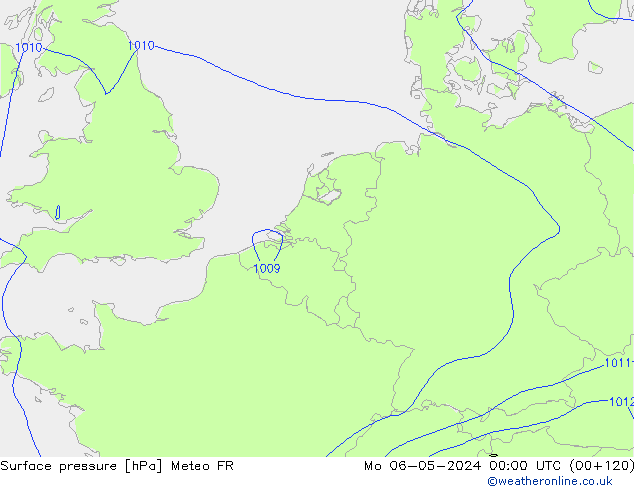 地面气压 Meteo FR 星期一 06.05.2024 00 UTC