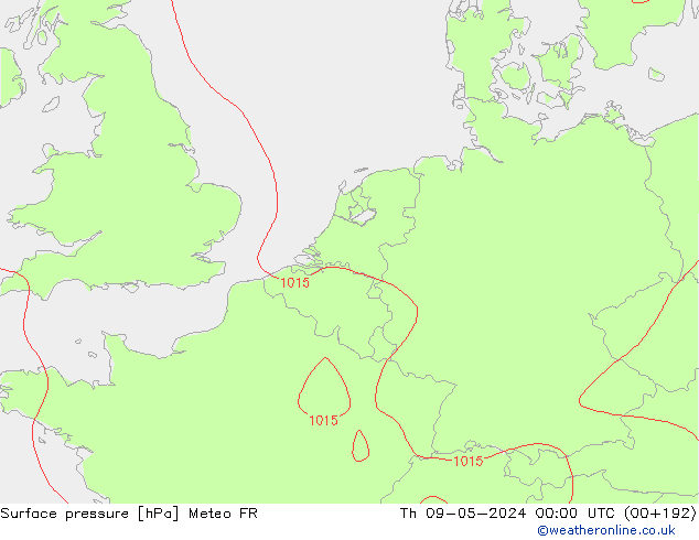 приземное давление Meteo FR чт 09.05.2024 00 UTC
