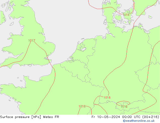 Yer basıncı Meteo FR Cu 10.05.2024 00 UTC