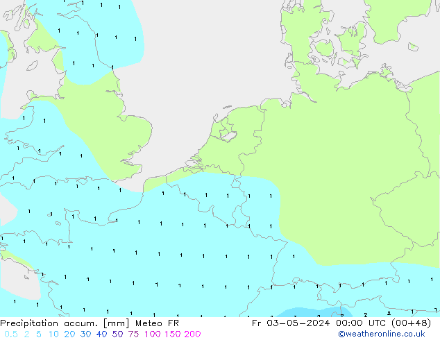 Précipitation accum. Meteo FR ven 03.05.2024 00 UTC