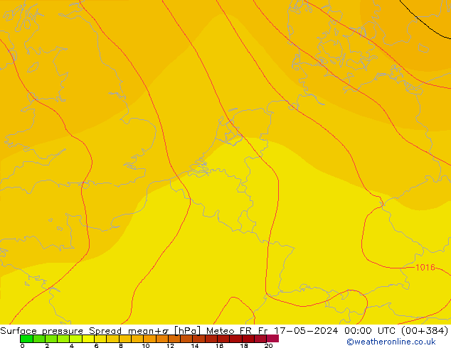 Bodendruck Spread Meteo FR Fr 17.05.2024 00 UTC