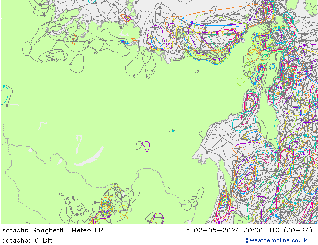 Isotachs Spaghetti Meteo FR чт 02.05.2024 00 UTC