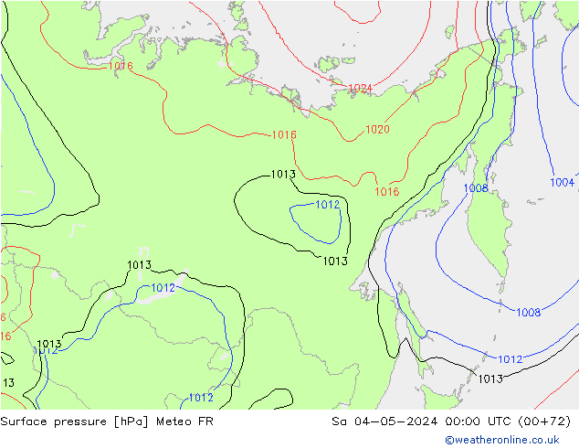 ciśnienie Meteo FR so. 04.05.2024 00 UTC