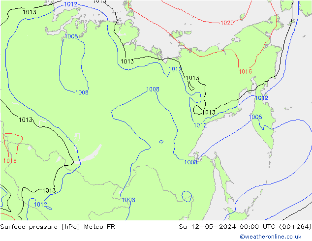 pression de l'air Meteo FR dim 12.05.2024 00 UTC