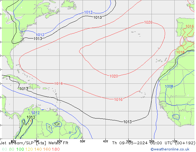 Straalstroom/SLP Meteo FR do 09.05.2024 00 UTC