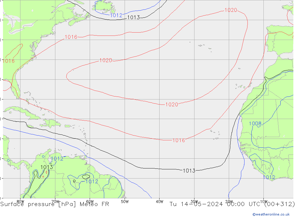 Surface pressure Meteo FR Tu 14.05.2024 00 UTC