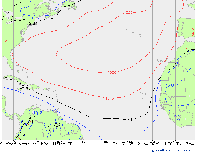 Yer basıncı Meteo FR Cu 17.05.2024 00 UTC