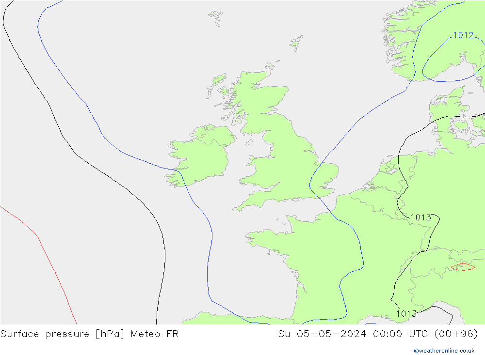 Surface pressure Meteo FR Su 05.05.2024 00 UTC