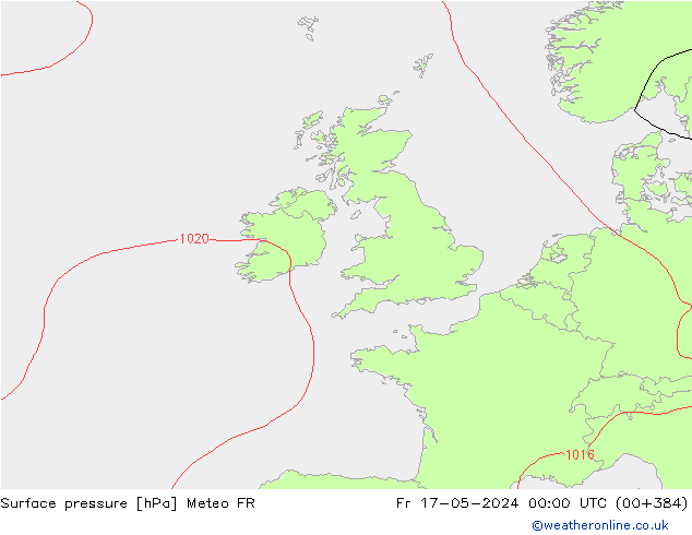 Surface pressure Meteo FR Fr 17.05.2024 00 UTC