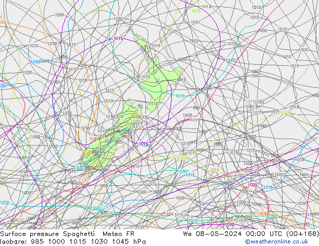 ciśnienie Spaghetti Meteo FR śro. 08.05.2024 00 UTC