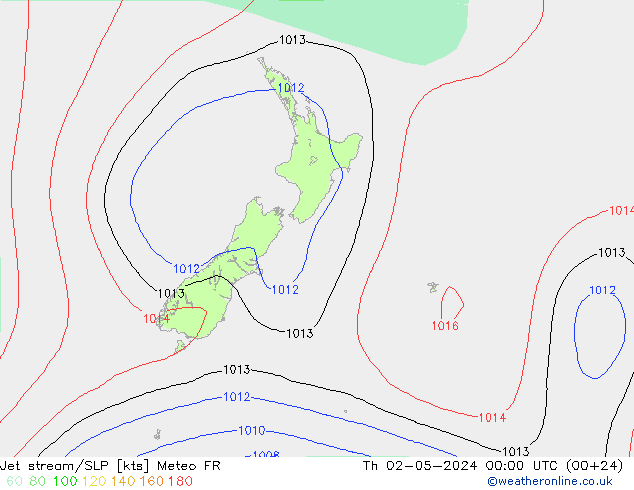 Corriente en chorro Meteo FR jue 02.05.2024 00 UTC