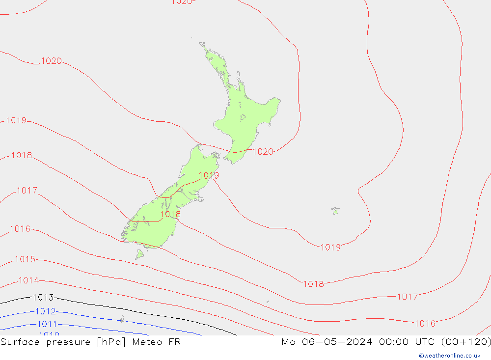 Surface pressure Meteo FR Mo 06.05.2024 00 UTC