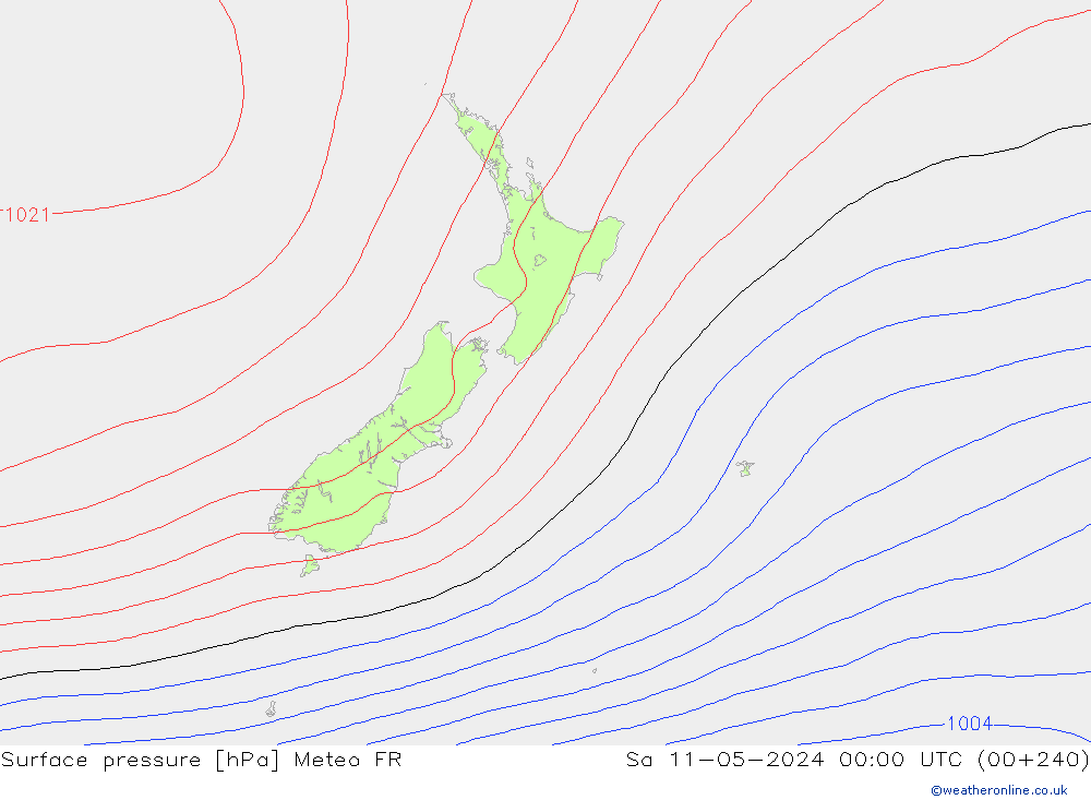 Surface pressure Meteo FR Sa 11.05.2024 00 UTC