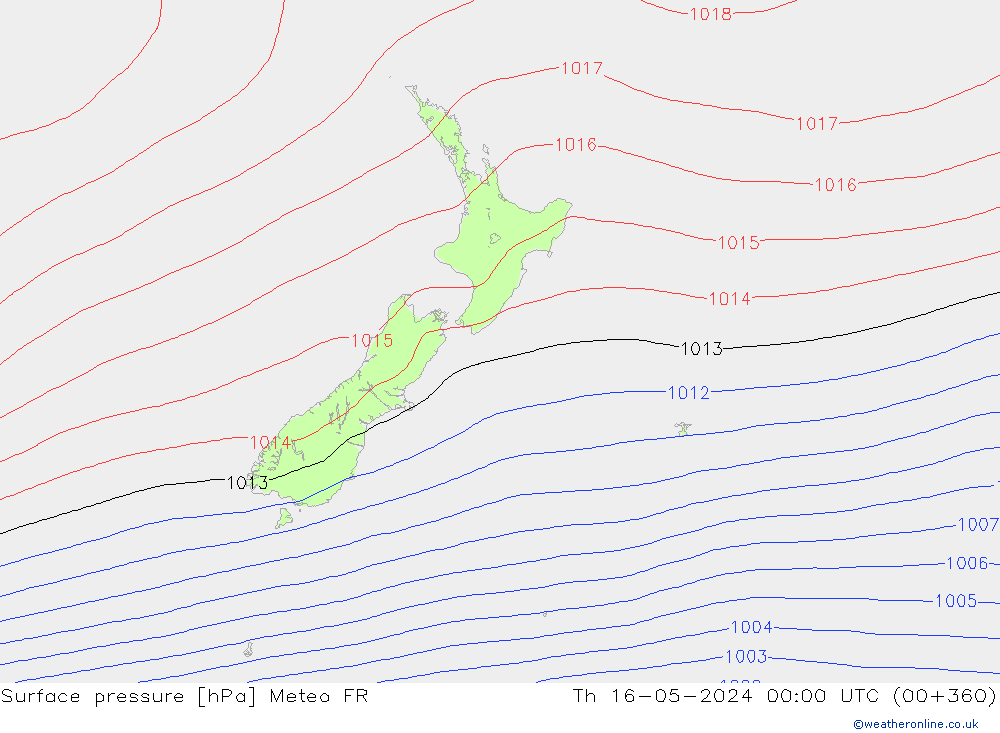 pression de l'air Meteo FR jeu 16.05.2024 00 UTC