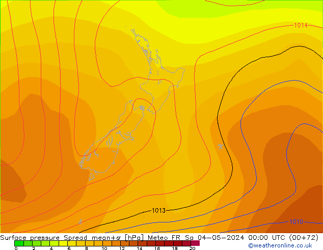 pression de l'air Spread Meteo FR sam 04.05.2024 00 UTC