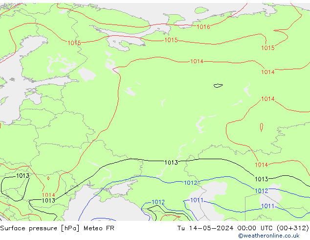 Presión superficial Meteo FR mar 14.05.2024 00 UTC