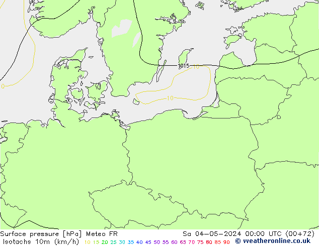 Isotachen (km/h) Meteo FR za 04.05.2024 00 UTC