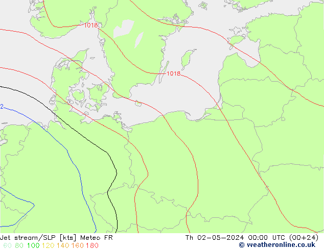 Corriente en chorro Meteo FR jue 02.05.2024 00 UTC