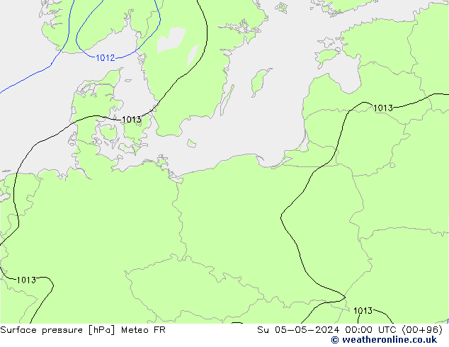 Atmosférický tlak Meteo FR Ne 05.05.2024 00 UTC