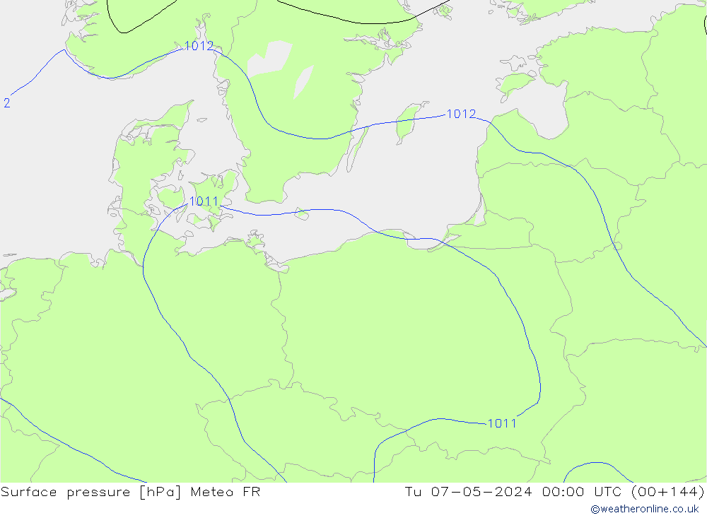 приземное давление Meteo FR вт 07.05.2024 00 UTC