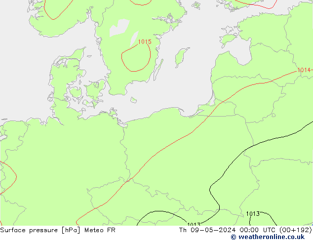 Bodendruck Meteo FR Do 09.05.2024 00 UTC