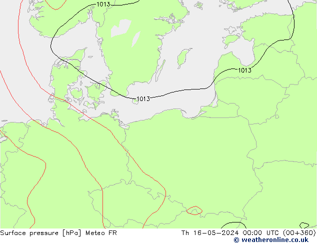 приземное давление Meteo FR чт 16.05.2024 00 UTC