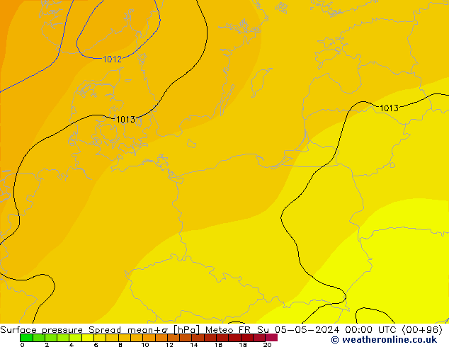 pressão do solo Spread Meteo FR Dom 05.05.2024 00 UTC