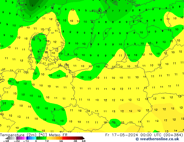 Temperature (2m) Meteo FR Fr 17.05.2024 00 UTC