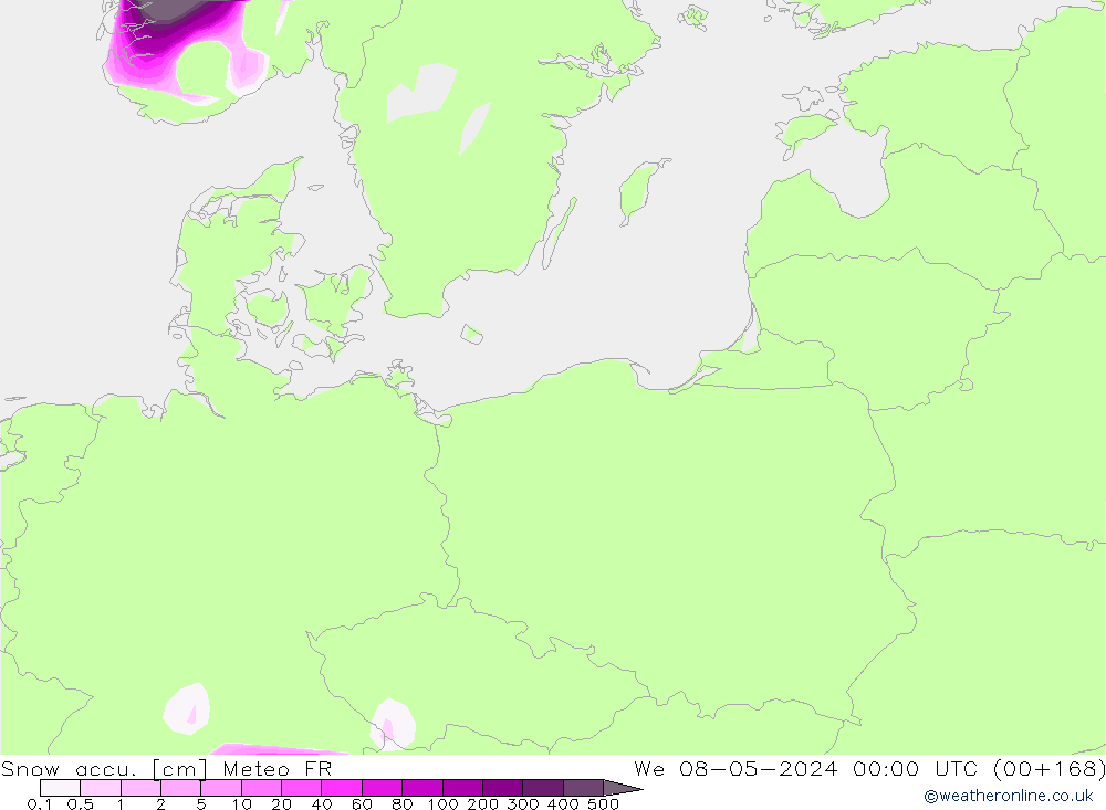 Totale sneeuw Meteo FR wo 08.05.2024 00 UTC