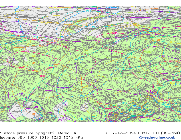 Bodendruck Spaghetti Meteo FR Fr 17.05.2024 00 UTC