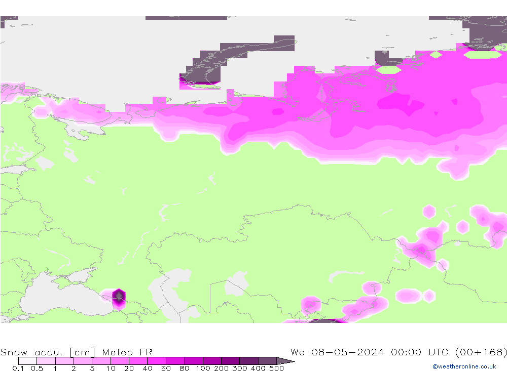 Snow accu. Meteo FR Qua 08.05.2024 00 UTC