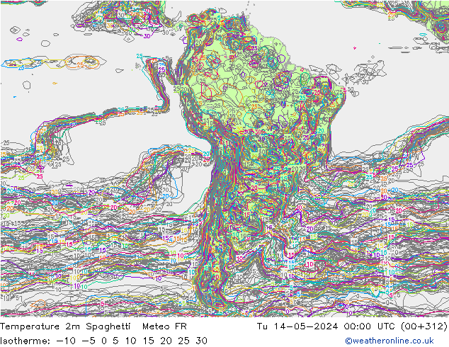 Temperatura 2m Spaghetti Meteo FR mar 14.05.2024 00 UTC