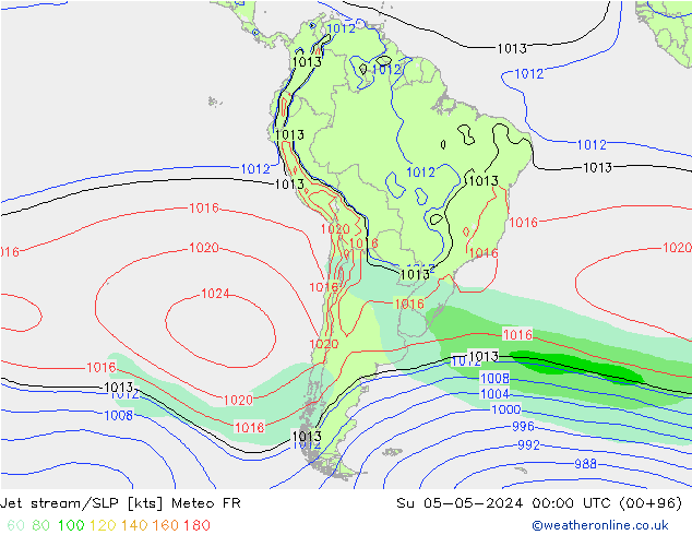 Jet Akımları/SLP Meteo FR Paz 05.05.2024 00 UTC