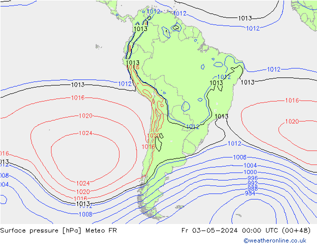 Luchtdruk (Grond) Meteo FR vr 03.05.2024 00 UTC