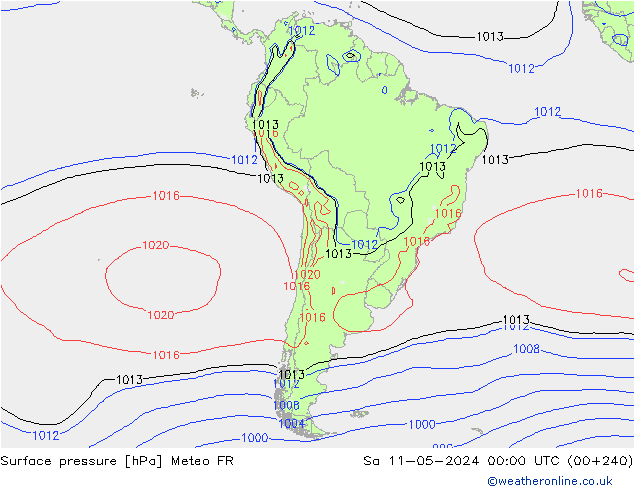 ciśnienie Meteo FR so. 11.05.2024 00 UTC